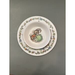 Vintage Oneida Deluxe Peter Rabbit Children's Plate & Bowl Melamine